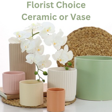 Load image into Gallery viewer, Add a Florist Choice Vase & Ceramic to arrangement
