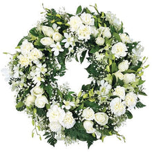 Load image into Gallery viewer, Florist Choice Only White Wreath Starting at $80*