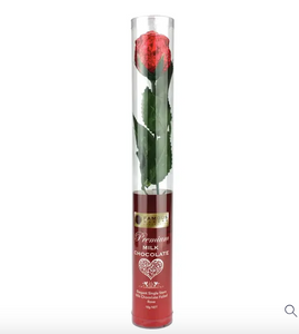 Single red rose chococlate stem