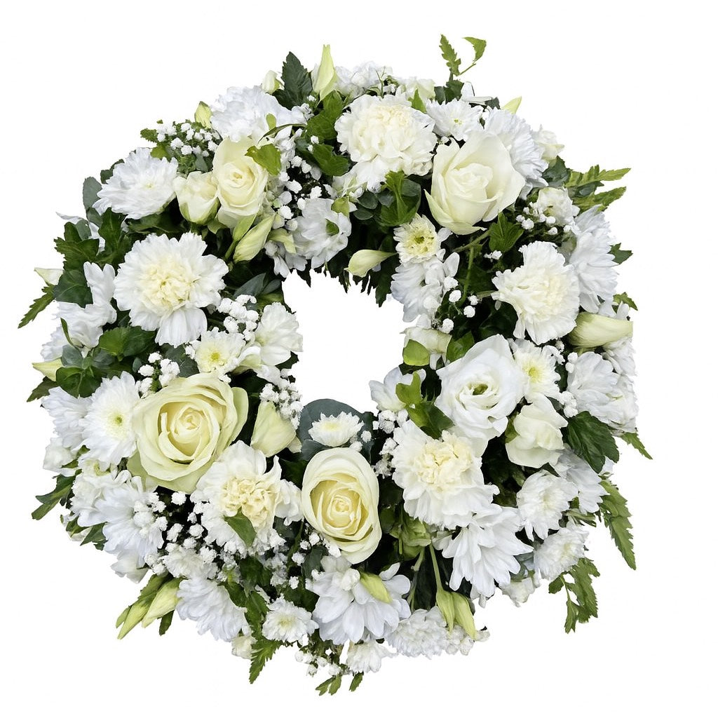 White & Green funeral wreath