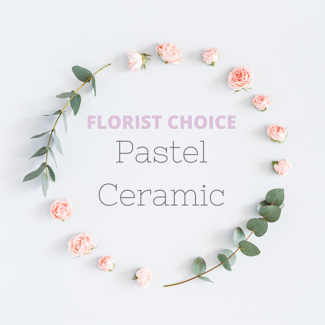Florist Choice Pastel Arrangement in a Ceramic