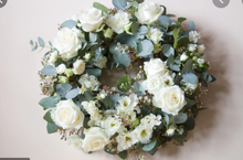 Load image into Gallery viewer, Florist Choice Only White Wreath Starting at $80*
