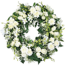 Load image into Gallery viewer, Florist Choice Only White Wreath Starting at $80*
